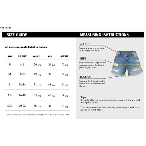 Women Mid Rise Ripped Stretchy Jeans Shorts Frayed Raw Hem Casual Denim Shorts - Picture 4 of 4